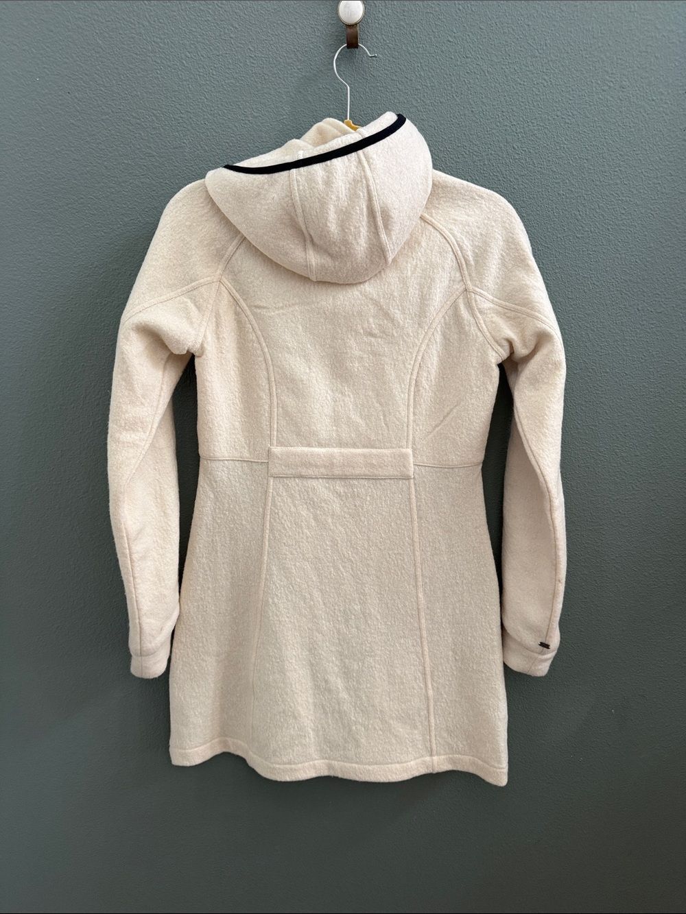Mountain Khakis Women's Long Hooded Jacket Merino Wool Cream Size S - Picture 4 of 11